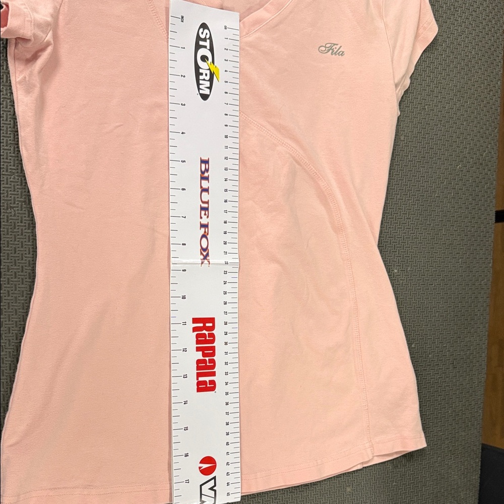 Fila Women's Light Pink V-Neck Tee - Picture 5 of 6
